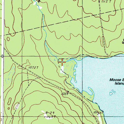 Topographic Map of Moose Brook, ME