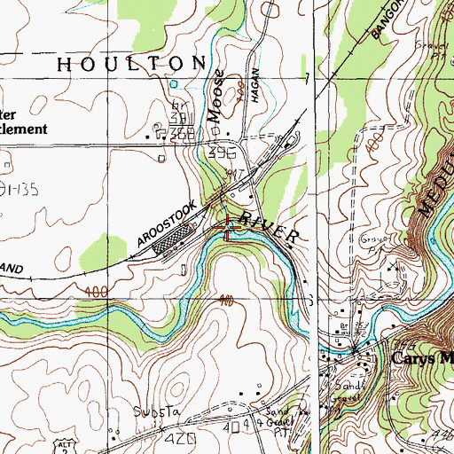 Topographic Map of Moose Brook, ME