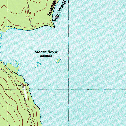 Topographic Map of Moose Brook Islands, ME