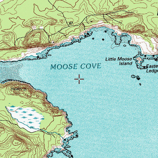 Topographic Map of Moose Cove, ME