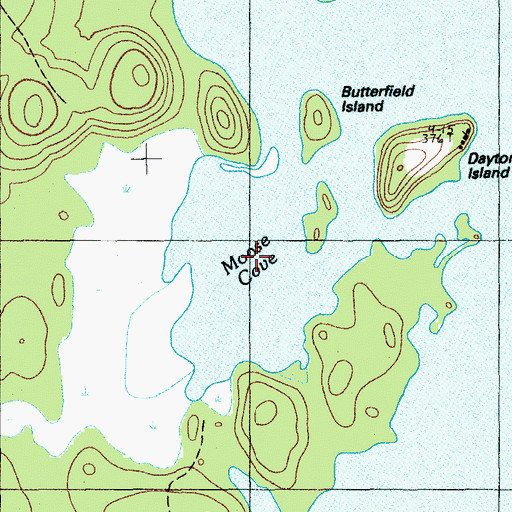 Topographic Map of Moose Cove, ME