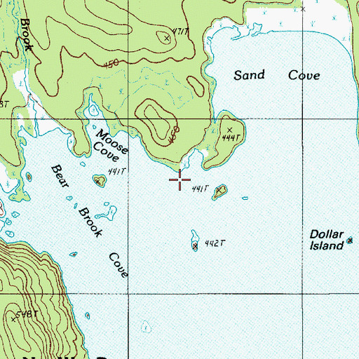 Topographic Map of Moose Cove, ME