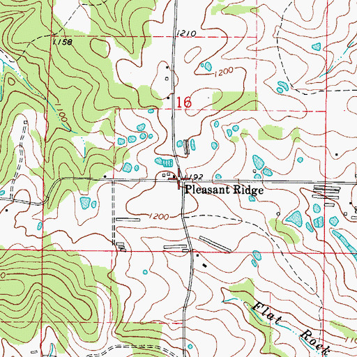 Topographic Map of Pleasant Ridge, AR