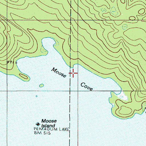 Topographic Map of Moose Cove, ME