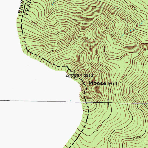 Topographic Map of Moose Hill, ME