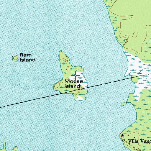 Topographic Map of Moose Island, ME