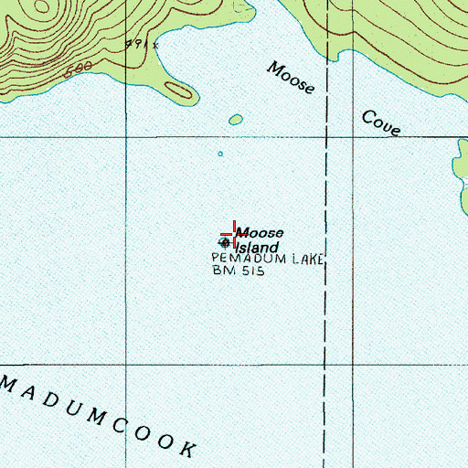 Topographic Map of Moose Island, ME