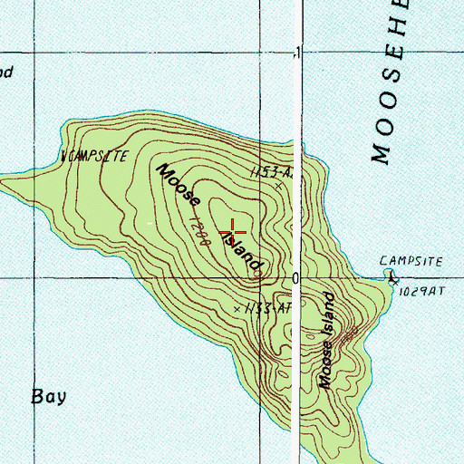 Topographic Map of Moose Island, ME