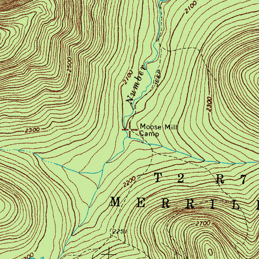 Topographic Map of Moose Mill Camp, ME