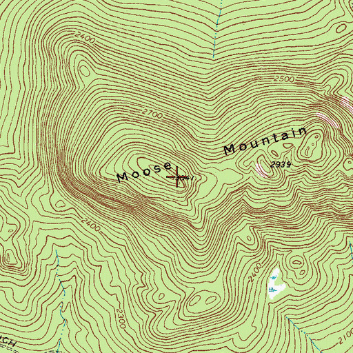 Topographic Map of Moose Mountain, ME
