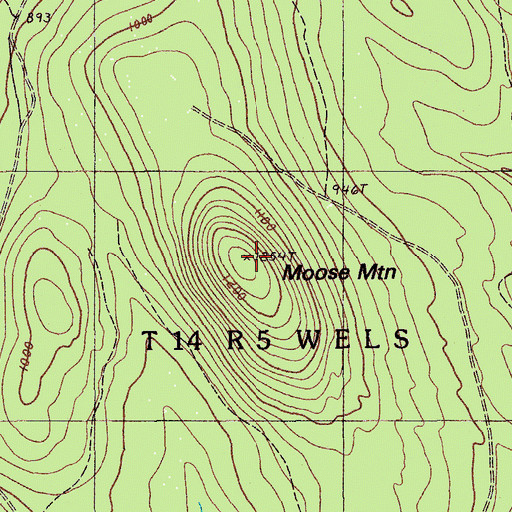 Topographic Map of Moose Mountain, ME