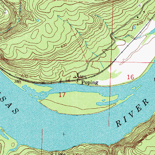 Topographic Map of Poping, AR