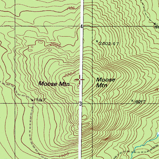Topographic Map of Moose Mountain, ME