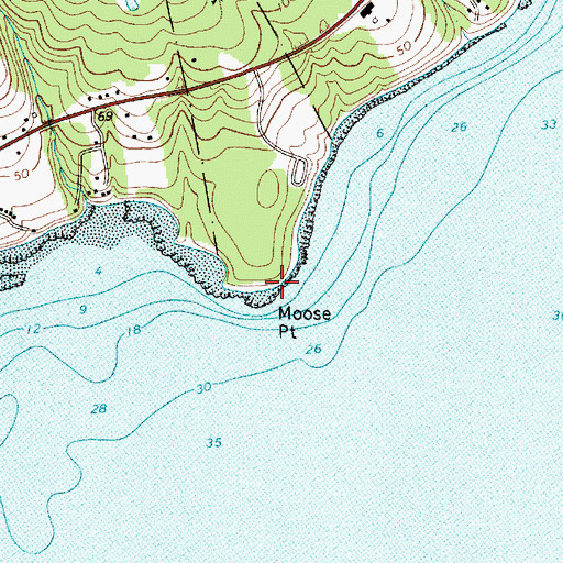 Topographic Map of Moose Point, ME