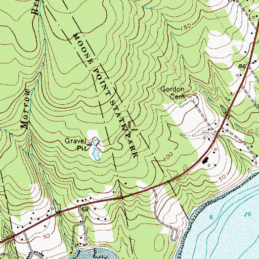 Topographic Map of Moose Point State Park, ME