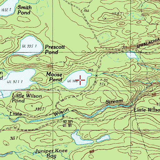 Topographic Map of Moose Pond, ME