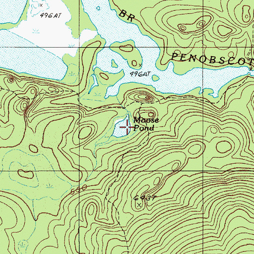 Topographic Map of Moose Pond, ME