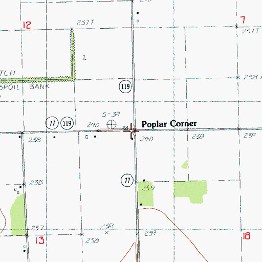 Topographic Map of Poplar Corner, AR