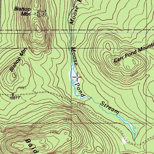 Topographic Map of Moose Pond, ME