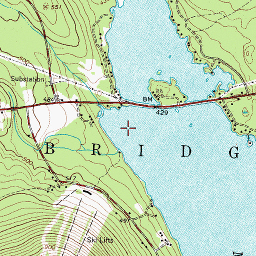 Topographic Map of Moose Pond, ME