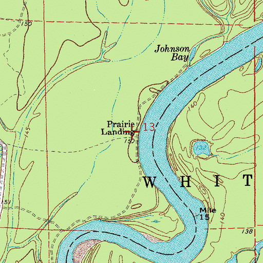 Topographic Map of Prairie Landing, AR
