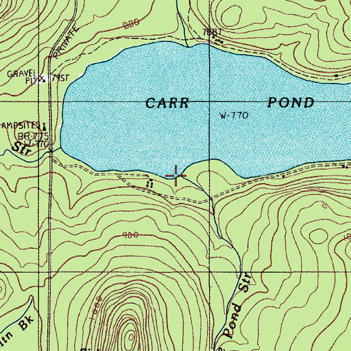 Topographic Map of Moose Pond Stream, ME