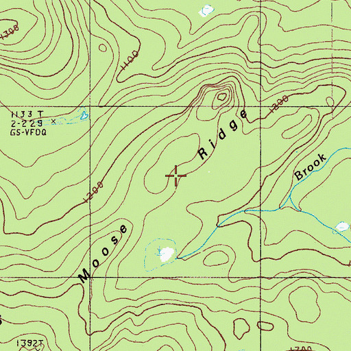 Topographic Map of Moose Ridge, ME