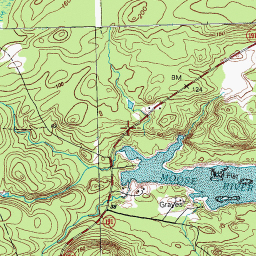 Topographic Map of Moose River School, ME