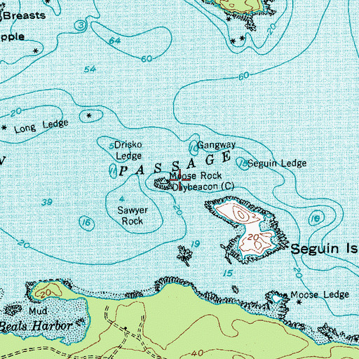 Topographic Map of Moose Rock, ME