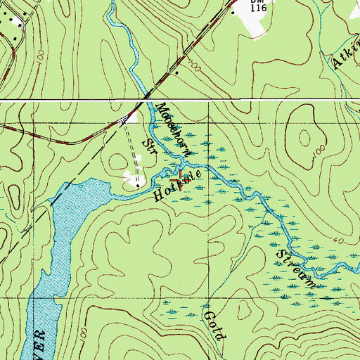 Topographic Map of Moosehorn Stream, ME