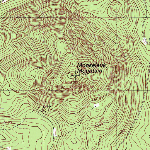 Topographic Map of Mooseleuk Mountain, ME