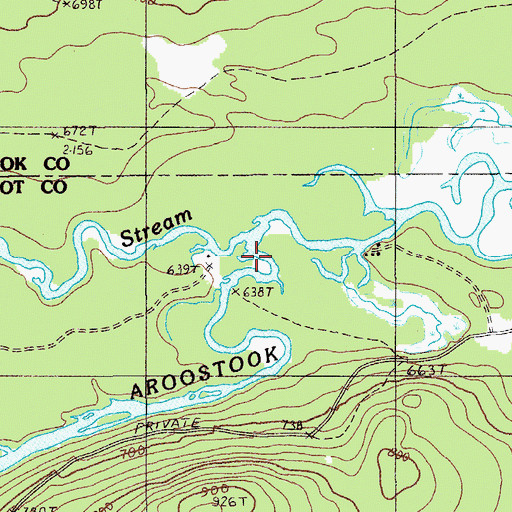 Topographic Map of Mooseleuk Stream, ME