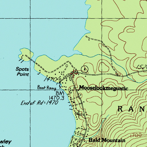 Topographic Map of Mooselookmeguntic, ME