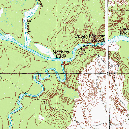 Topographic Map of Mopang Stream, ME