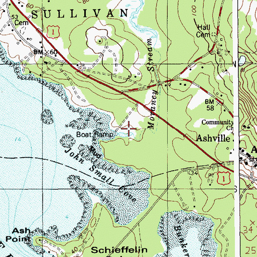 Topographic Map of Morancy Stream, ME