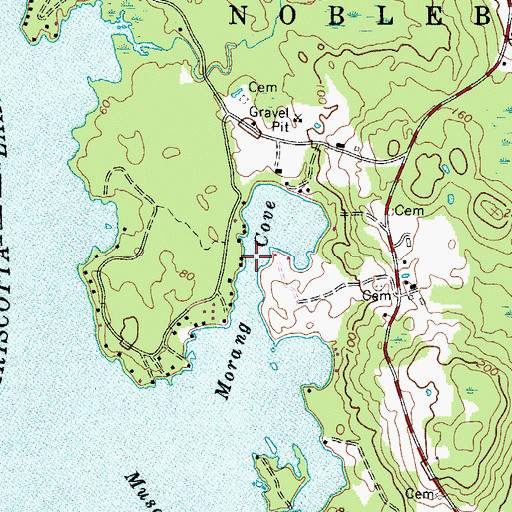 Topographic Map of Morang Cove, ME