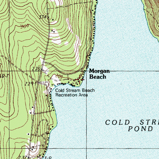 Topographic Map of Morgan Beach, ME
