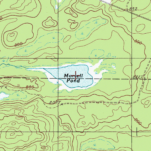 Topographic Map of Morrell Pond, ME