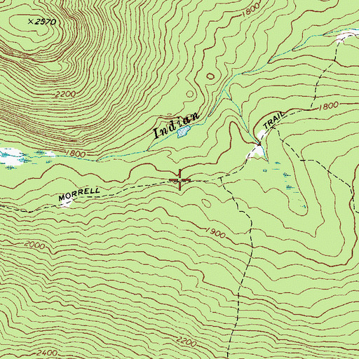 Topographic Map of Morrell Trail, ME