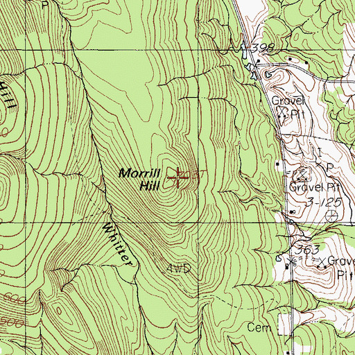 Topographic Map of Morrill Hill, ME