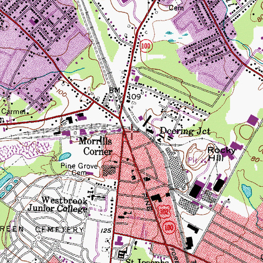 Topographic Map of Morrills Corner, ME
