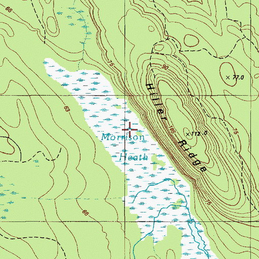 Topographic Map of Morrison Heath, ME