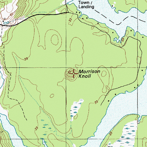 Topographic Map of Morrison Knoll, ME