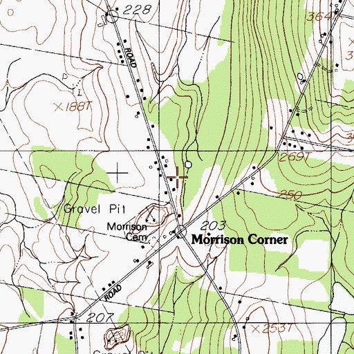 Topographic Map of Morrison School, ME