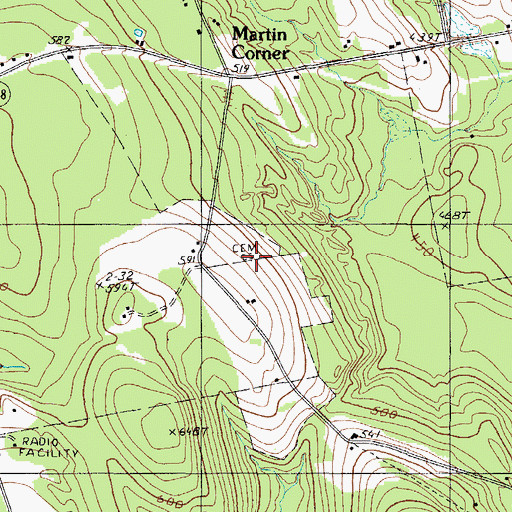 Topographic Map of Morse Cemetery, ME