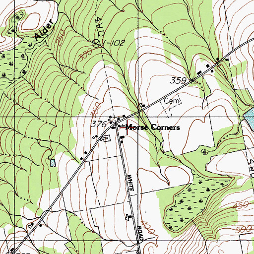 Topographic Map of Morse Corners, ME