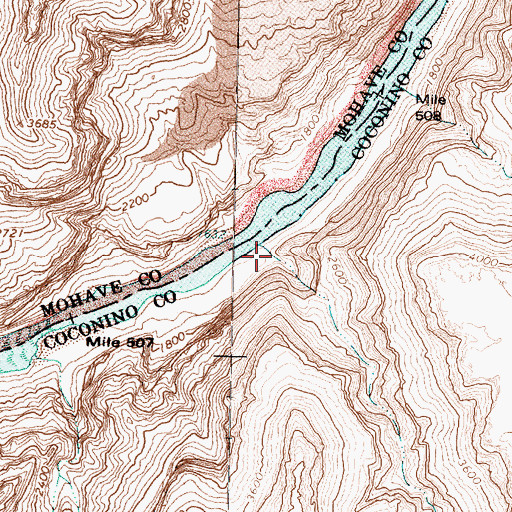 Topographic Map of Hells Hollow, AZ