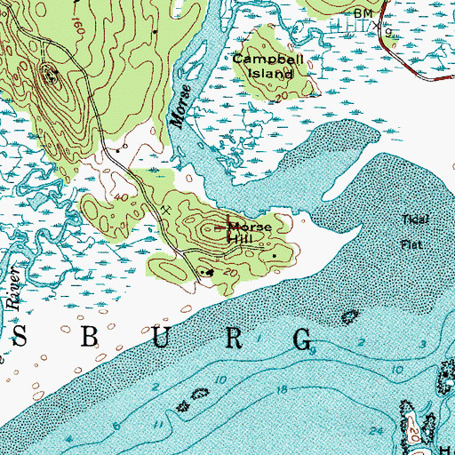 Topographic Map of Morse Hill, ME