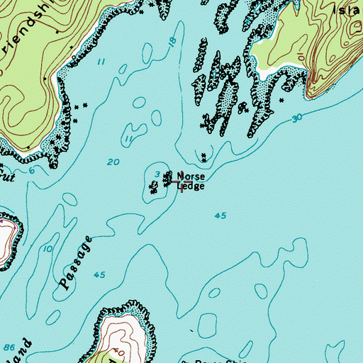 Topographic Map of Morse Ledge, ME