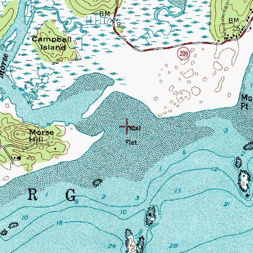 Topographic Map of Morse River, ME